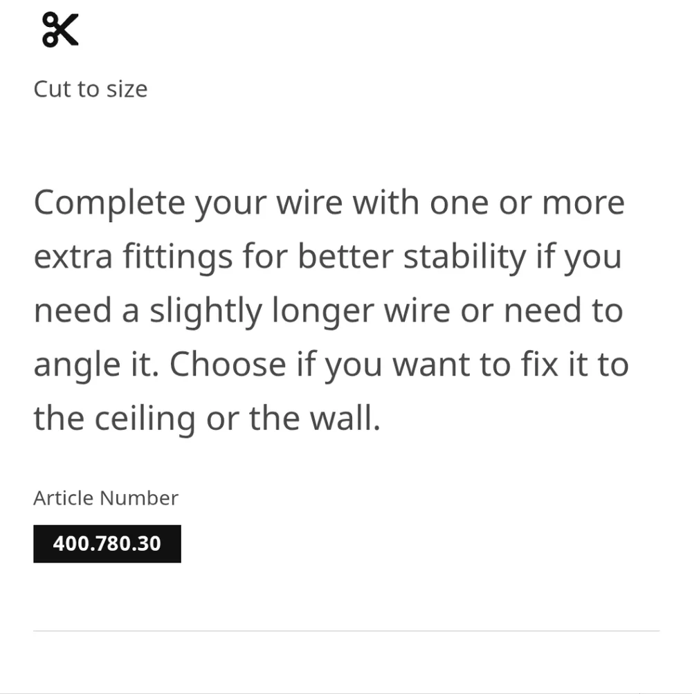 IKEA DIGNITET FLOATING CURTAIN WIRE HANGING SYSTEM 400.780.30 & 600.752.95